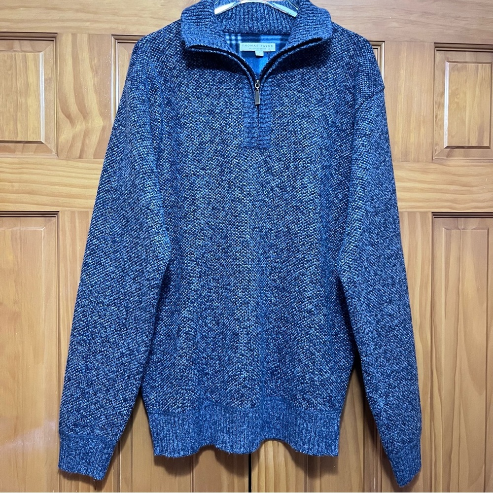 Thomas Payne UK Collection Blue Tweed Sweater Top Size Large NWT
